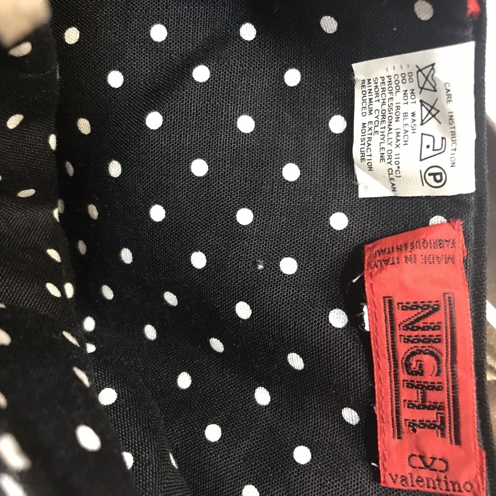 Vintage Valentino Night Black White Polka Dress - Picture 3 of 4